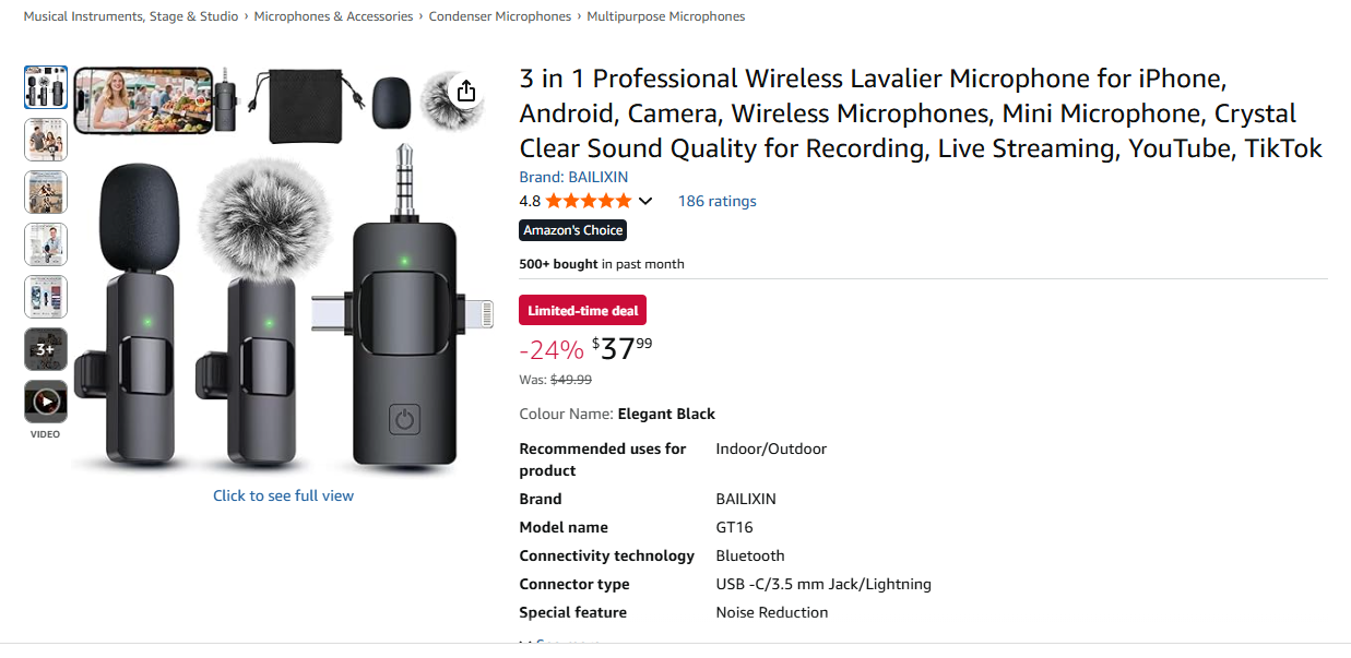 Wireless Lavalier Microphone 